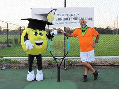 Deuce and Joe Arias by the Tennis Court